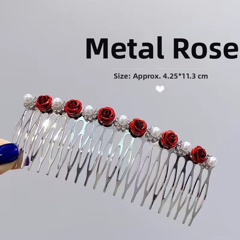 Pieptene metalic pentru păr cu strasuri, formă nod papion, placare electroplatinată, accesorii păr pentru femei