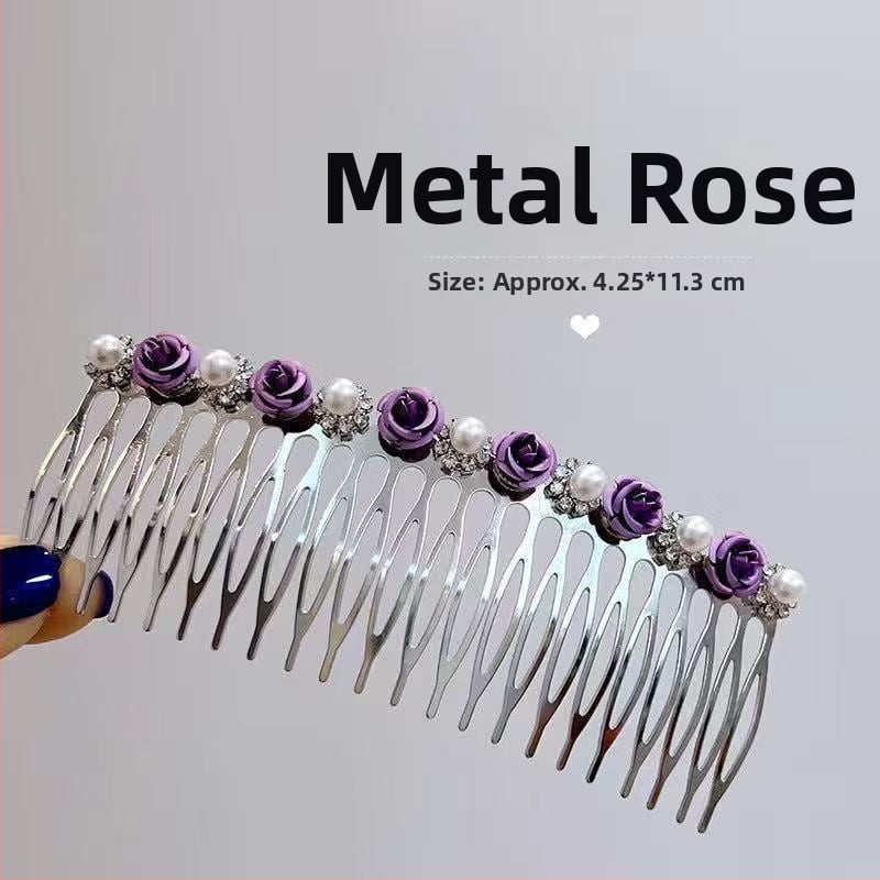 Pieptene metalic pentru păr cu strasuri, formă nod papion, placare electroplatinată, accesorii păr pentru femei