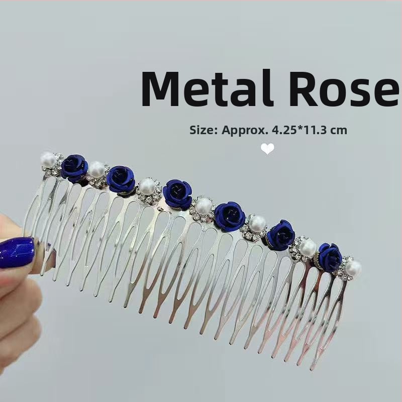 Pieptene metalic pentru păr cu strasuri, formă nod papion, placare electroplatinată, accesorii păr pentru femei