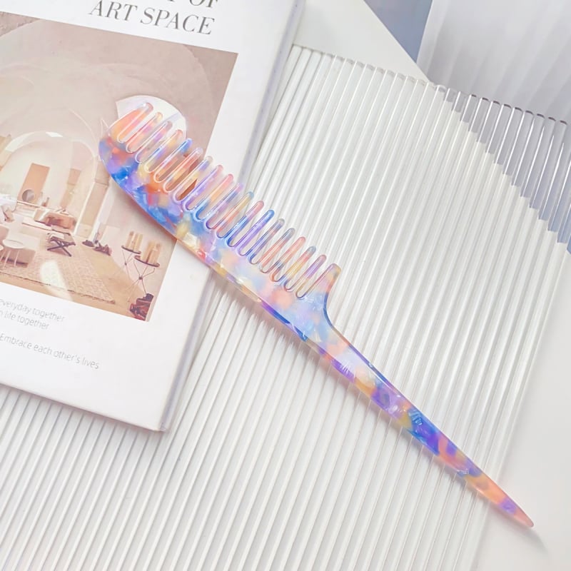 Pieptene pentru păr din placă de acetat, stil retro, unisex, lucrat manual, design geometric