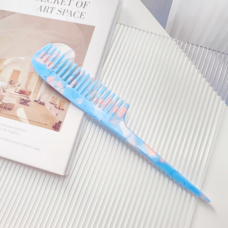 Pieptene pentru păr din placă de acetat, stil retro, unisex, lucrat manual, design geometric