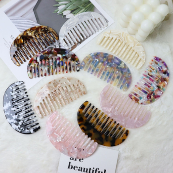 Ģeometriska pusmēness matu ķemme, materiāls: etiķskābe, Korejas stilā, unisex, apstrāde: eļļas injekcija, izcelsme Yiwu