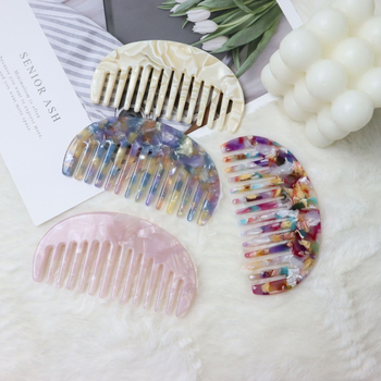 Ģeometriska pusmēness matu ķemme, materiāls: etiķskābe, Korejas stilā, unisex, apstrāde: eļļas injekcija, izcelsme Yiwu