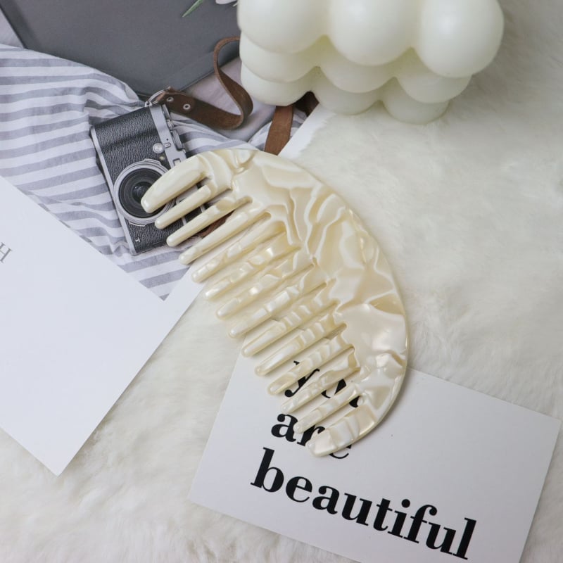 Ģeometriska pusmēness matu ķemme, materiāls: etiķskābe, Korejas stilā, unisex, apstrāde: eļļas injekcija, izcelsme Yiwu