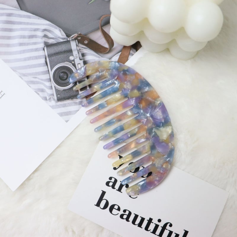 Ģeometriska pusmēness matu ķemme, materiāls: etiķskābe, Korejas stilā, unisex, apstrāde: eļļas injekcija, izcelsme Yiwu