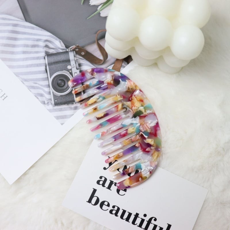 Ģeometriska pusmēness matu ķemme, materiāls: etiķskābe, Korejas stilā, unisex, apstrāde: eļļas injekcija, izcelsme Yiwu