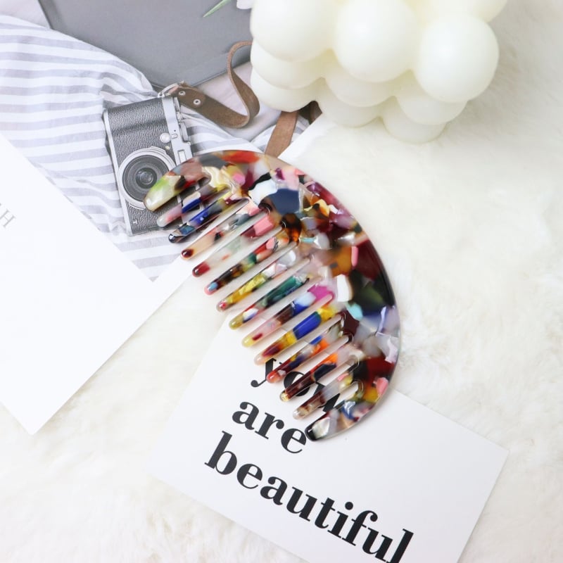 Ģeometriska pusmēness matu ķemme, materiāls: etiķskābe, Korejas stilā, unisex, apstrāde: eļļas injekcija, izcelsme Yiwu