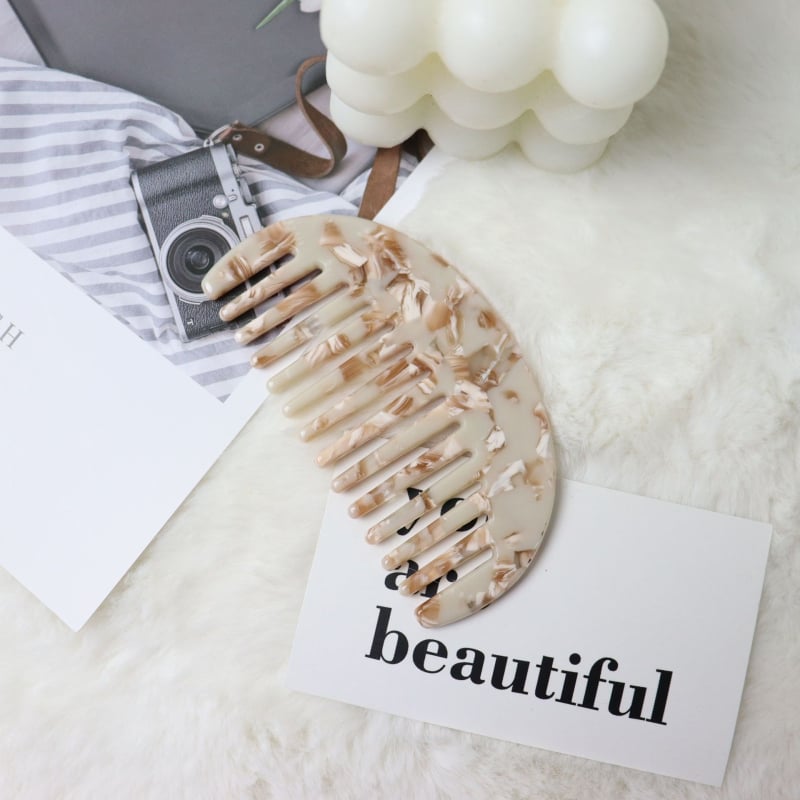 Ģeometriska pusmēness matu ķemme, materiāls: etiķskābe, Korejas stilā, unisex, apstrāde: eļļas injekcija, izcelsme Yiwu