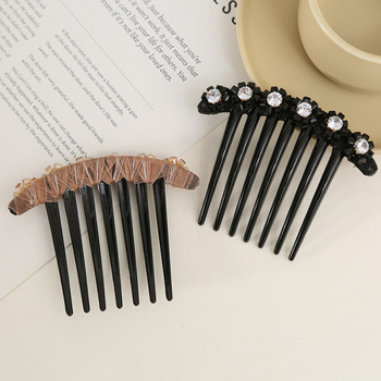 Četka za kosu s kristalima, prirodni stil za žene, materijal: plast/smola, umjetni kristali, pletenje