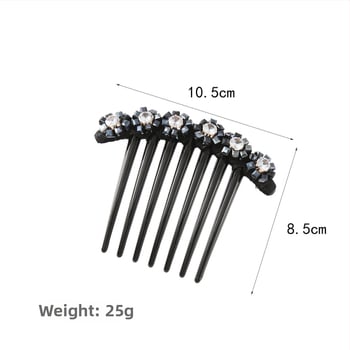 Četka za kosu s kristalima, prirodni stil za žene, materijal: plast/smola, umjetni kristali, pletenje