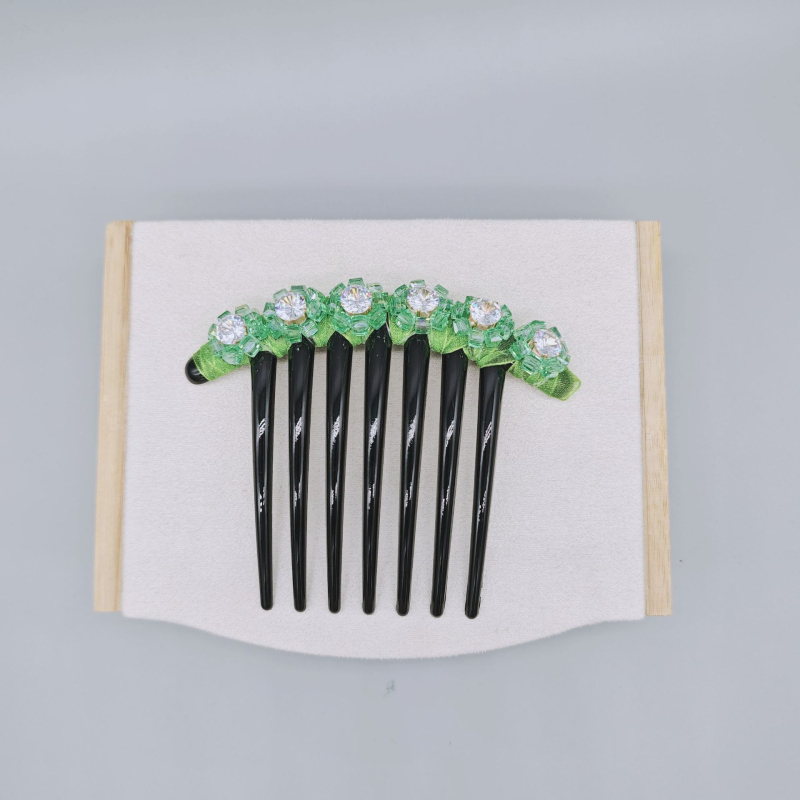 Četka za kosu s kristalima, prirodni stil za žene, materijal: plast/smola, umjetni kristali, pletenje