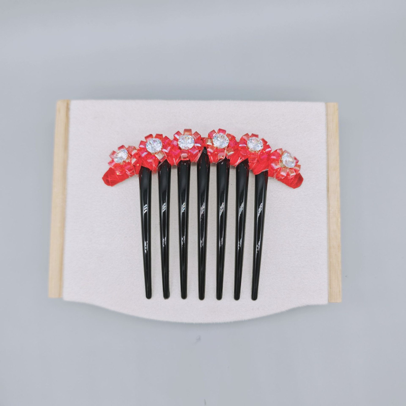 Četka za kosu s kristalima, prirodni stil za žene, materijal: plast/smola, umjetni kristali, pletenje