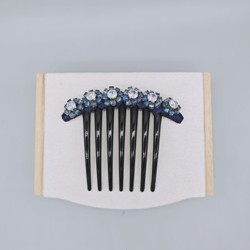 Četka za kosu s kristalima, prirodni stil za žene, materijal: plast/smola, umjetni kristali, pletenje