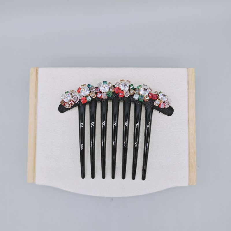 Četka za kosu s kristalima, prirodni stil za žene, materijal: plast/smola, umjetni kristali, pletenje