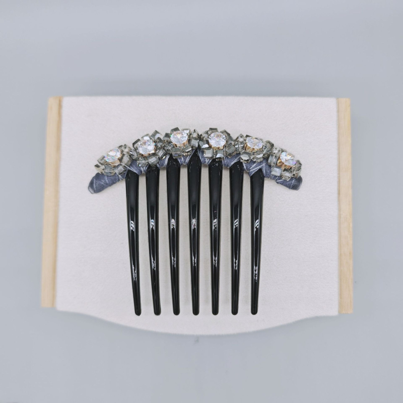 Četka za kosu s kristalima, prirodni stil za žene, materijal: plast/smola, umjetni kristali, pletenje