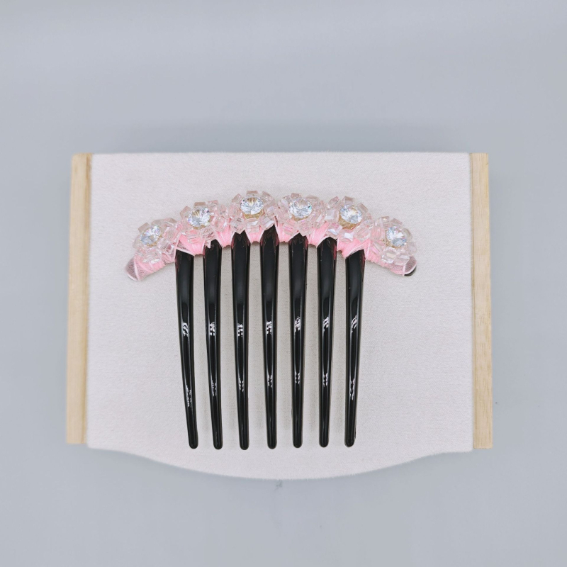 Četka za kosu s kristalima, prirodni stil za žene, materijal: plast/smola, umjetni kristali, pletenje