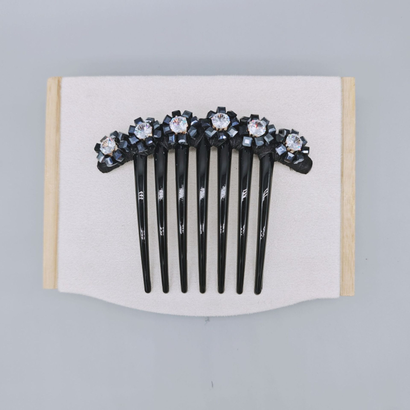 Četka za kosu s kristalima, prirodni stil za žene, materijal: plast/smola, umjetni kristali, pletenje