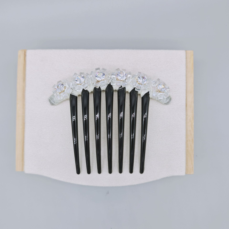 Četka za kosu s kristalima, prirodni stil za žene, materijal: plast/smola, umjetni kristali, pletenje