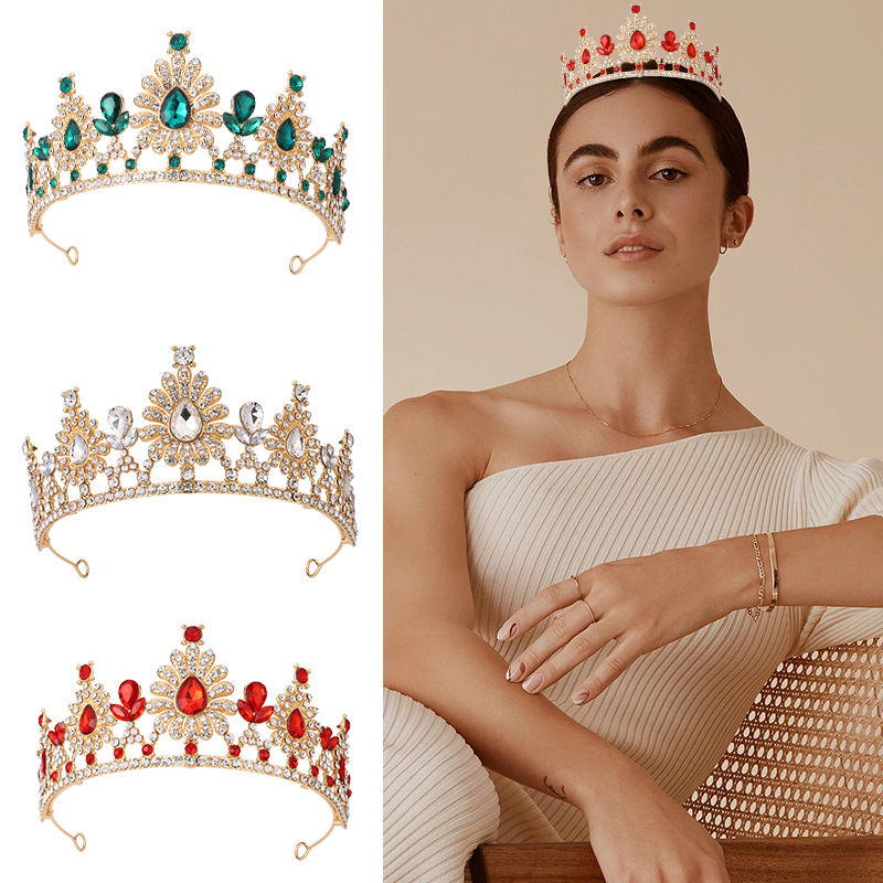 Vjenčana kruna-tiara, Barokni luksuz, cinkova legura, 18K, ametist kristal, stil princeza/dijete