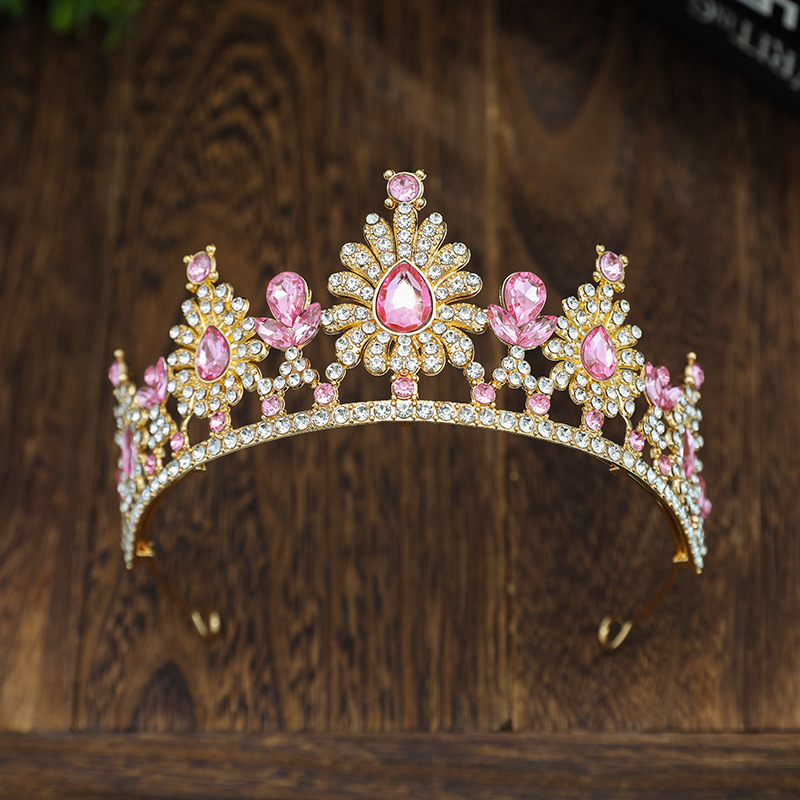 Vjenčana kruna-tiara, Barokni luksuz, cinkova legura, 18K, ametist kristal, stil princeza/dijete