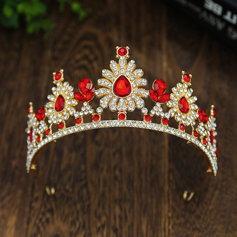 Vjenčana kruna-tiara, Barokni luksuz, cinkova legura, 18K, ametist kristal, stil princeza/dijete
