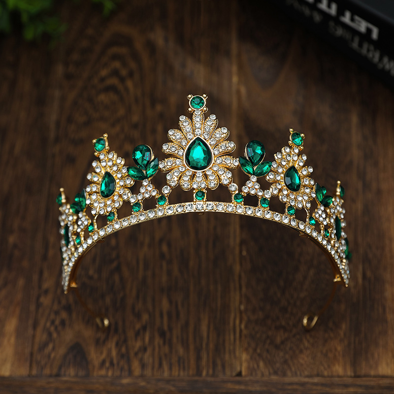 Vjenčana kruna-tiara, Barokni luksuz, cinkova legura, 18K, ametist kristal, stil princeza/dijete