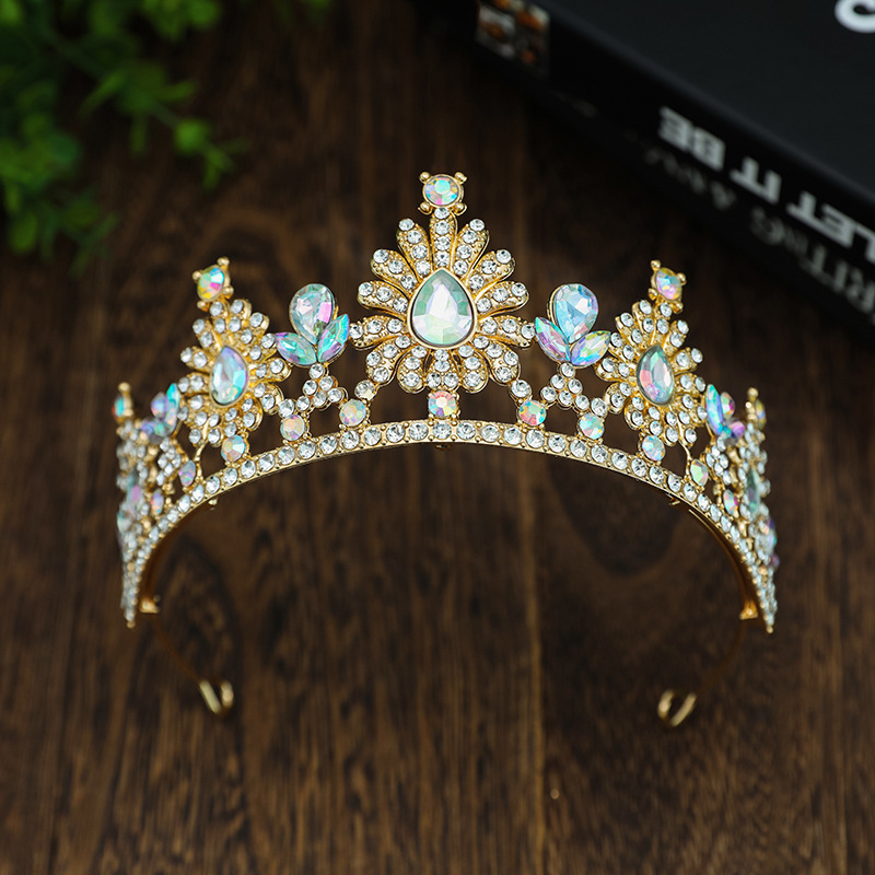 Vjenčana kruna-tiara, Barokni luksuz, cinkova legura, 18K, ametist kristal, stil princeza/dijete