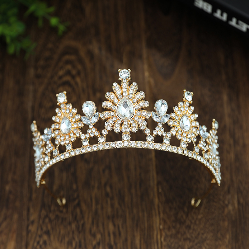 Vjenčana kruna-tiara, Barokni luksuz, cinkova legura, 18K, ametist kristal, stil princeza/dijete
