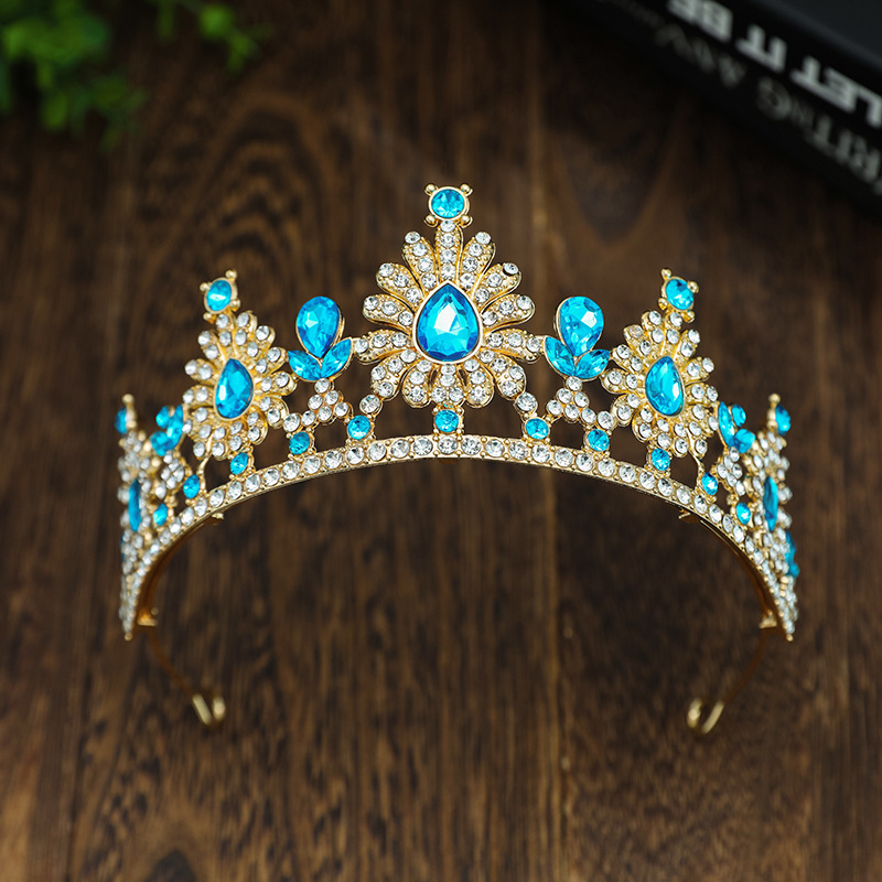 Vjenčana kruna-tiara, Barokni luksuz, cinkova legura, 18K, ametist kristal, stil princeza/dijete
