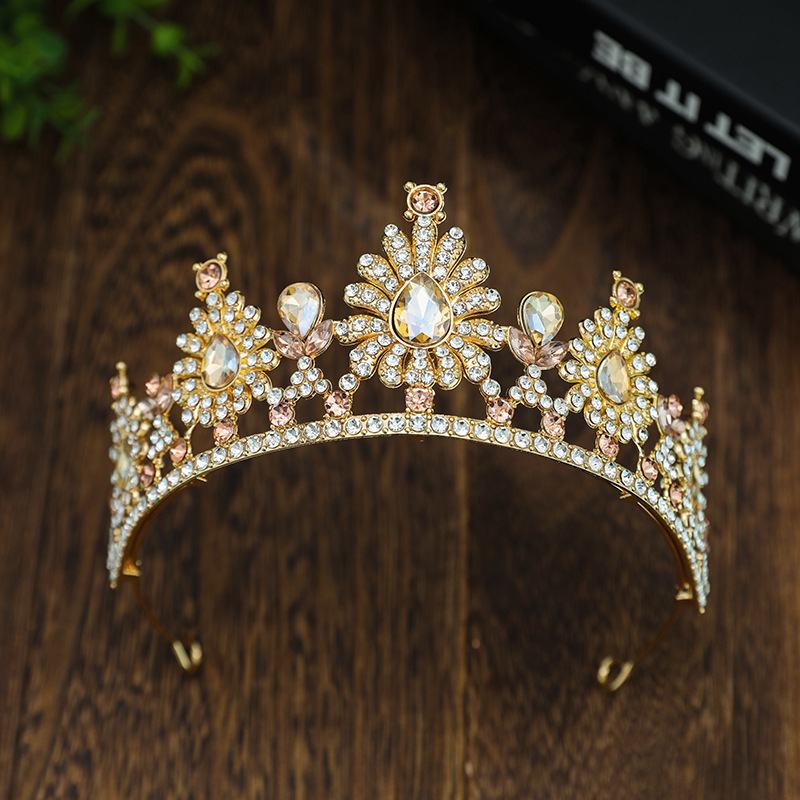 Vjenčana kruna-tiara, Barokni luksuz, cinkova legura, 18K, ametist kristal, stil princeza/dijete