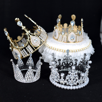 Europska kraljevska kruna za ukrašavanje torte – plastična/živična kruna s Rhinestone kristalima, elektroplatirana, unisex dodatak za vjenčanje, rođendan, festival