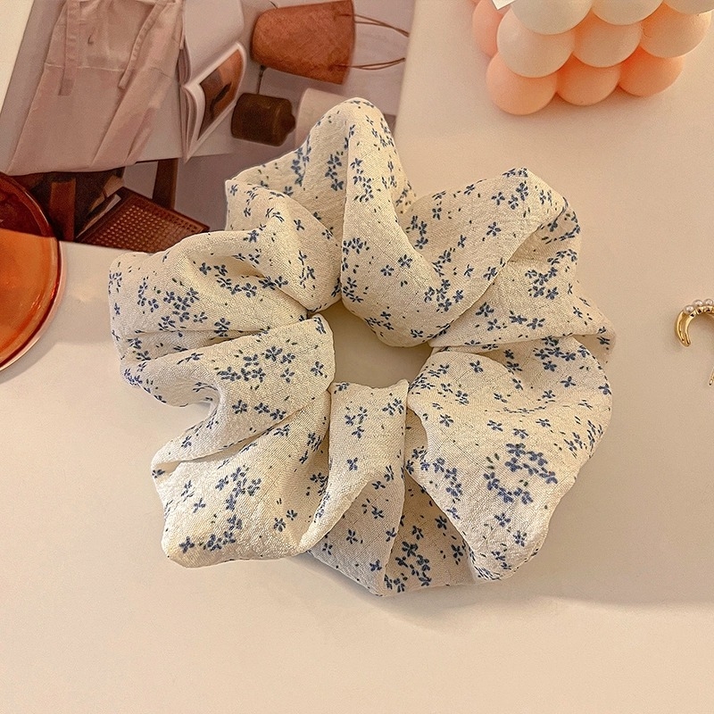 Inel de păr cu floare de trandafir - din plasă, lucrat manual, design simplu, elasticitate mare