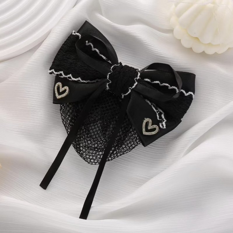 Plasă pentru păr cu plasă ultrafină, lucrată manual, clips cu arc – stil de birou