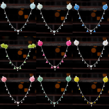 Ornament pentru frunte în stil Hanfu, aliaj, accesorii vintage pentru păr cu floare de camelia, tricotat manual, cod A355, origine Jinhua