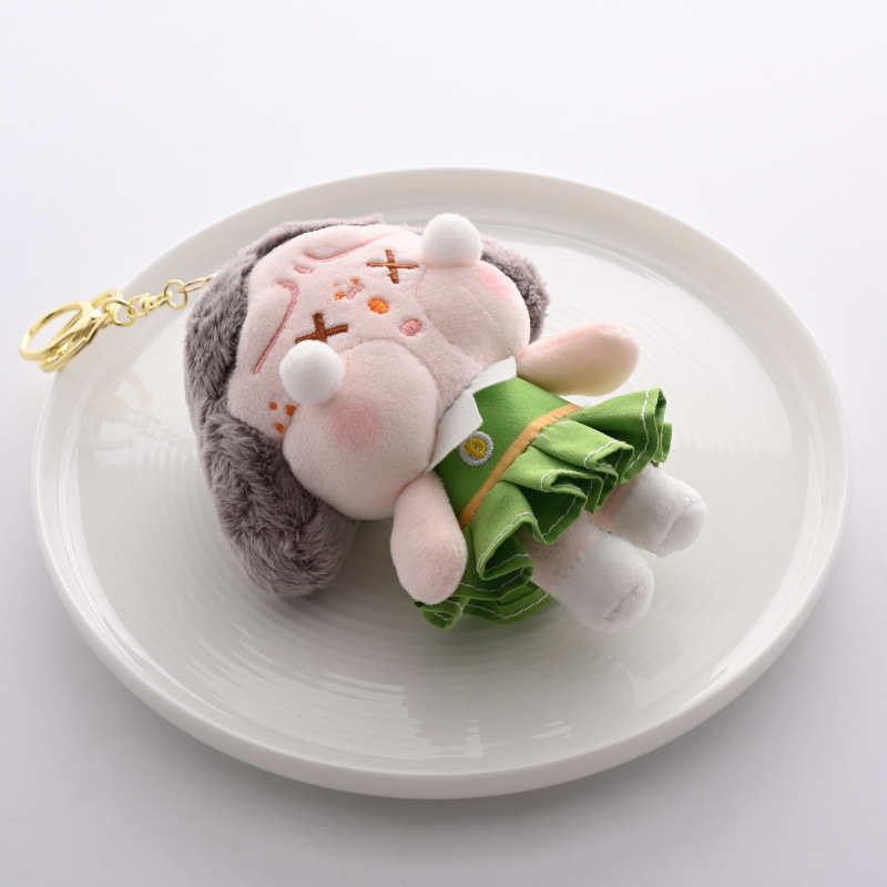 Šviesianti pūkuota lėlė raktų pakabukui mokyklos kuprinei - mielas studentų stiliaus figūrėlė, scenų žaidimas, amžius 7–14 metų, spalvota dėžutė įpakavimas