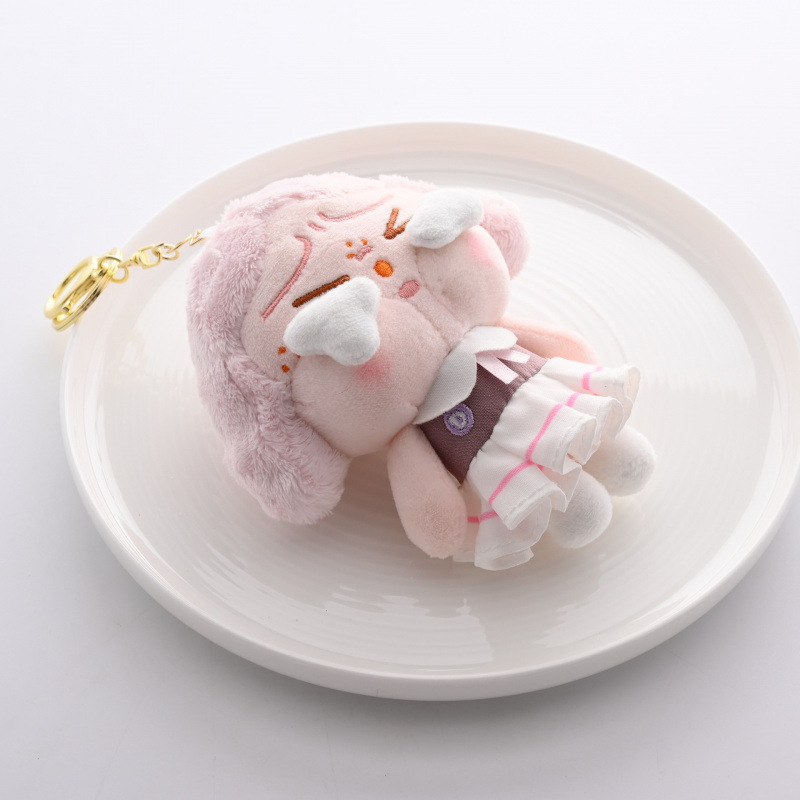 Šviesianti pūkuota lėlė raktų pakabukui mokyklos kuprinei - mielas studentų stiliaus figūrėlė, scenų žaidimas, amžius 7–14 metų, spalvota dėžutė įpakavimas