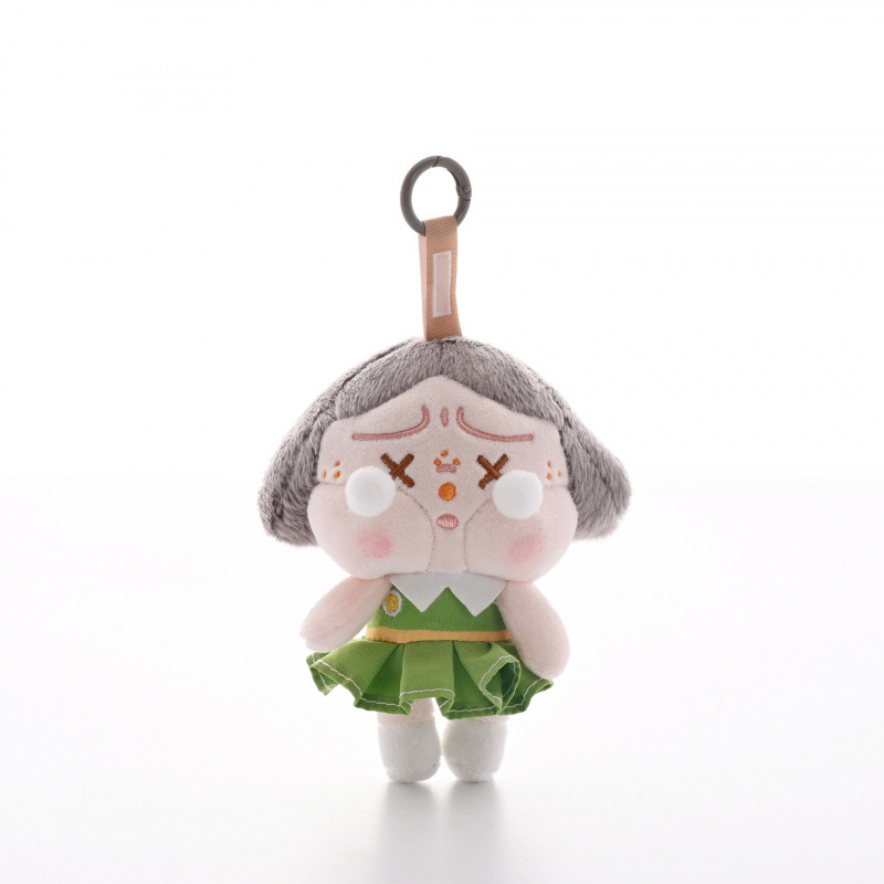 Šviesianti pūkuota lėlė raktų pakabukui mokyklos kuprinei - mielas studentų stiliaus figūrėlė, scenų žaidimas, amžius 7–14 metų, spalvota dėžutė įpakavimas