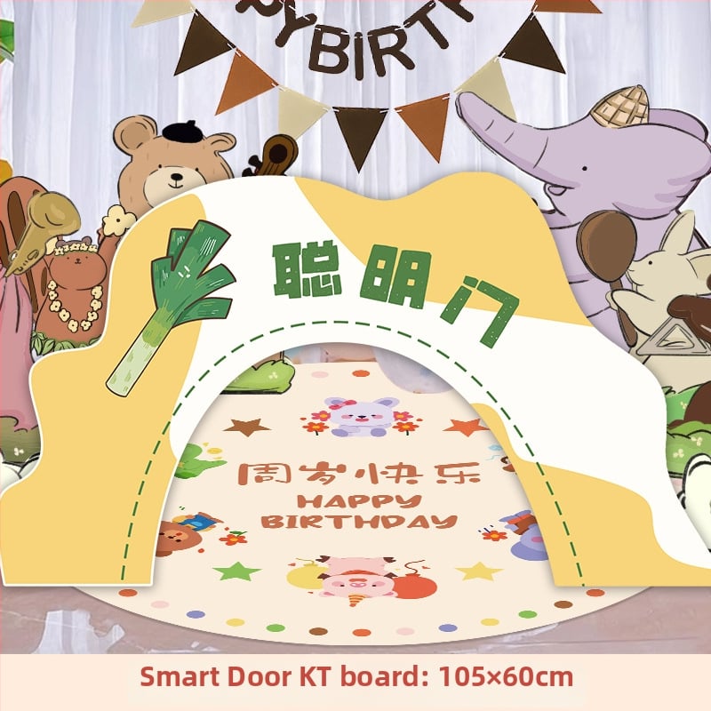 Dzimšanas dienas skatuves dekoru komplekts ar KT paneļu fonu un baloniem — papīrs, krītošie baloni, astes bumbas formas baloni