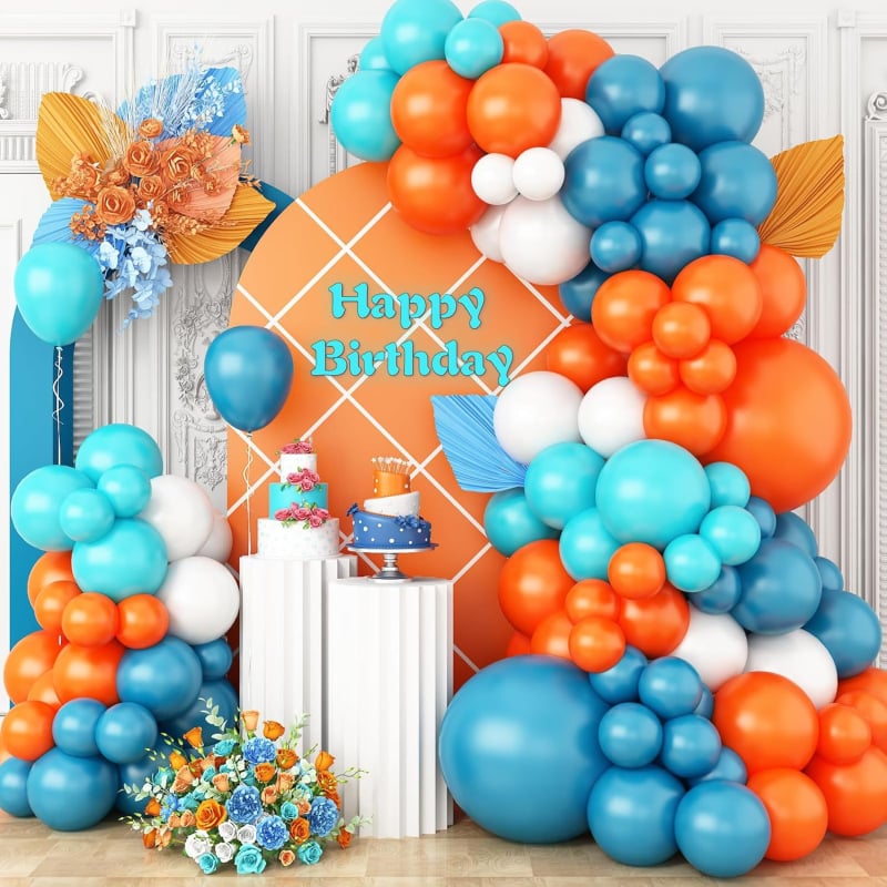 Pūšamonu dekoru komplekts dzimšanas dienai (materiāls: latekss; balona tips: dekoratīvais balons; forma: apaļa; drukāts LOGO: nav; pielietojums: dzimšanas diena)