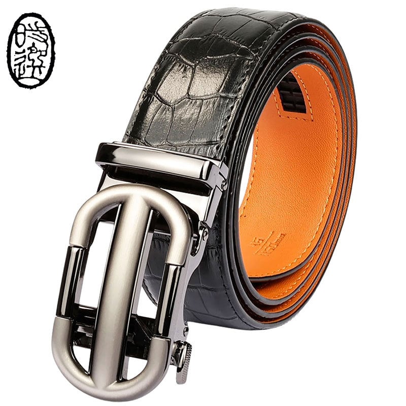 Curea bărbați Time Choice din piele split, cataramă automată din aliaj de zinc, lățime 2-4 cm