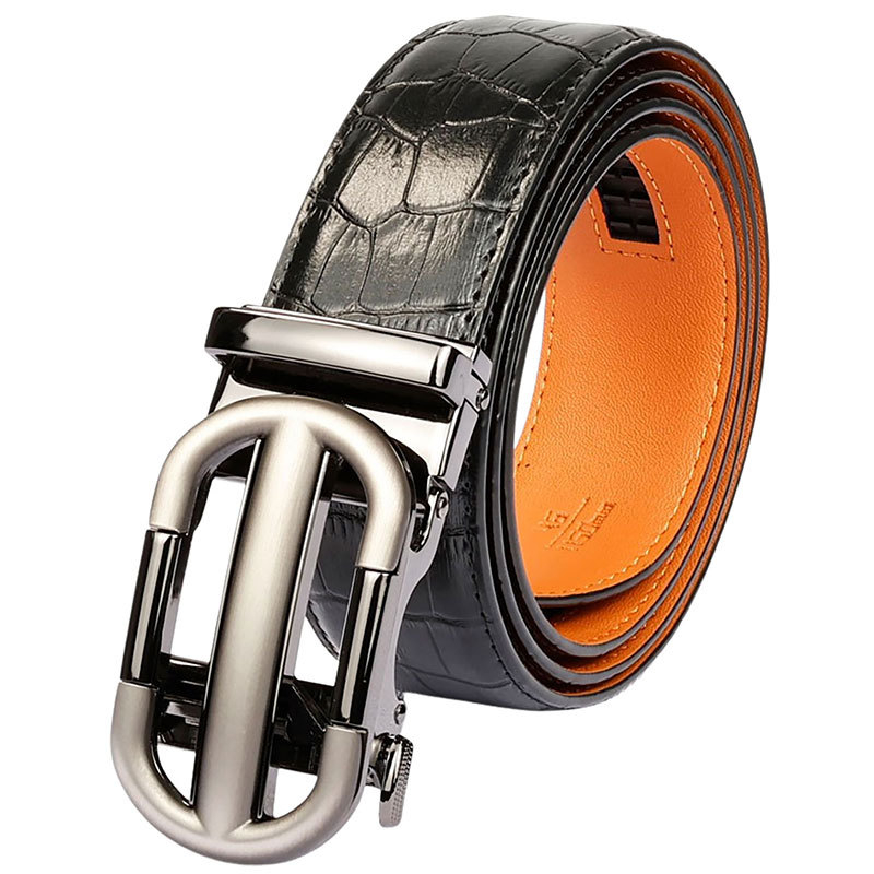 Curea bărbați Time Choice din piele split, cataramă automată din aliaj de zinc, lățime 2-4 cm