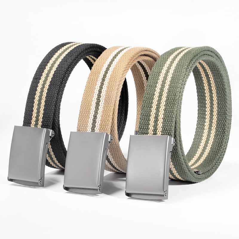 Centură din pânză cu cataramă din fier și închidere automată, lățime 2-4 cm