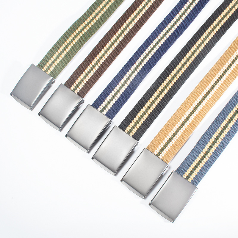 Centură din pânză cu cataramă din fier și închidere automată, lățime 2-4 cm