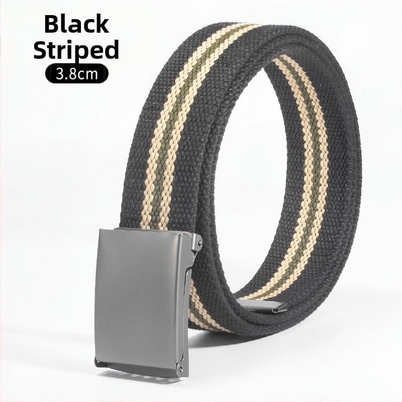 Centură din pânză cu cataramă din fier și închidere automată, lățime 2-4 cm