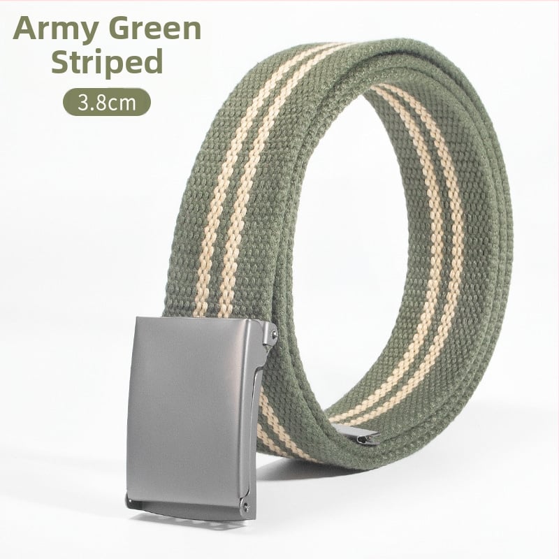 Centură din pânză cu cataramă din fier și închidere automată, lățime 2-4 cm