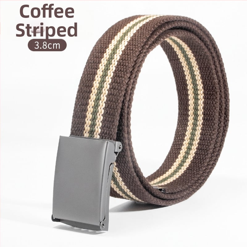 Centură din pânză cu cataramă din fier și închidere automată, lățime 2-4 cm