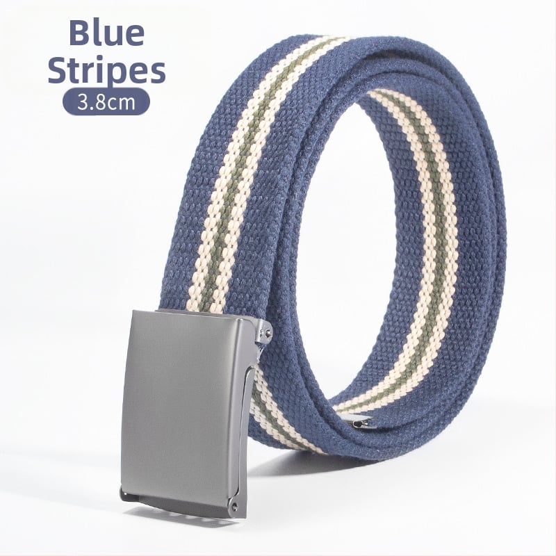 Centură din pânză cu cataramă din fier și închidere automată, lățime 2-4 cm