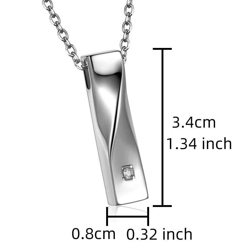 Otvorljivi privjesak za pepeo ljubimca, nehrđajući čelik, kvadratni geometrijski privjesak na O-lanac, 55 cm, 15 g