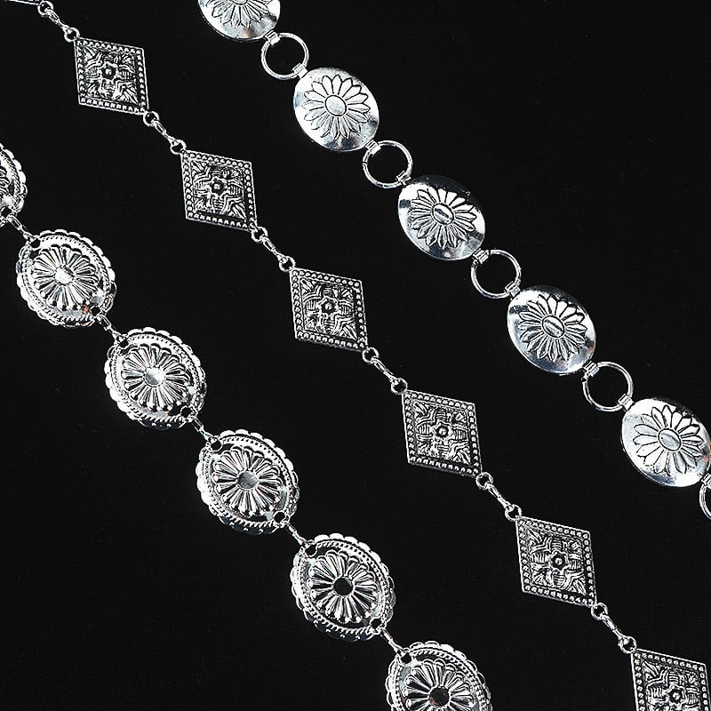 Ling Nuo metāla jostas ķēde, universāls stils, vienkāršā cilpa, platums 2–3 cm