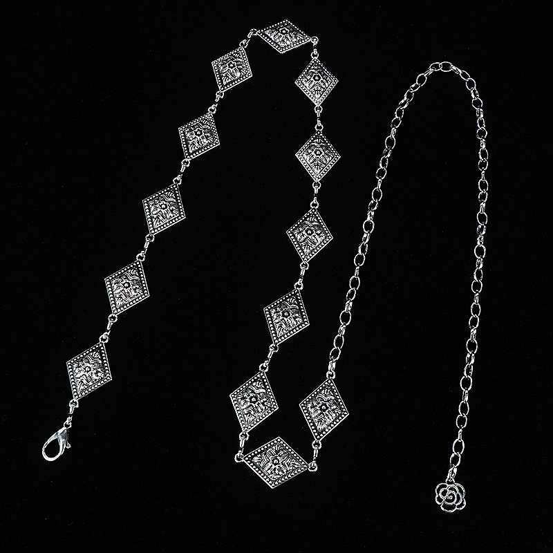 Ling Nuo metāla jostas ķēde, universāls stils, vienkāršā cilpa, platums 2–3 cm